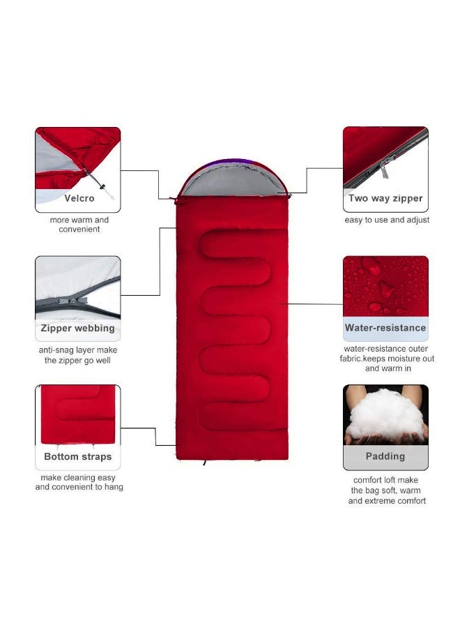 KISSUN Sleeping Bag, Lightweight 3 Season Weather Sleep Bags for Kids Adults Girls Women, Microfiber Filled 5-20 Degree for Backpacking/Hiking/Camping/Mountaineering with Compression Sack - Image 2